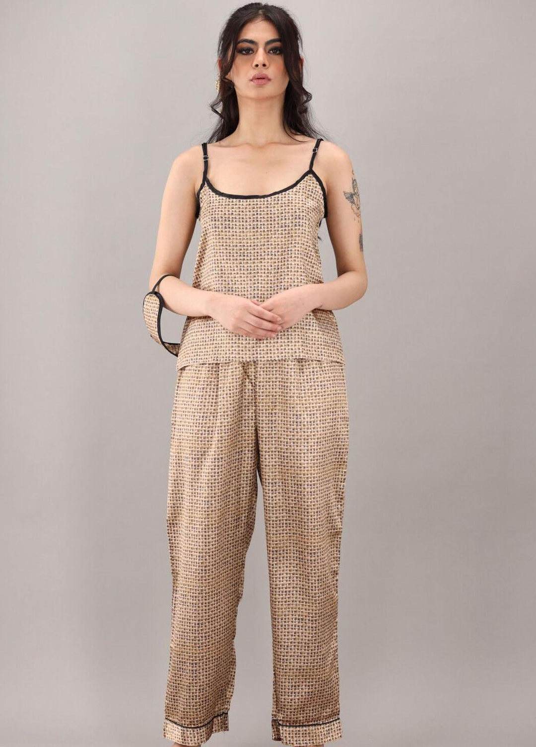 Valerie  7 Pcs Night Wear Satin Pajama Set CLK-ST-0045