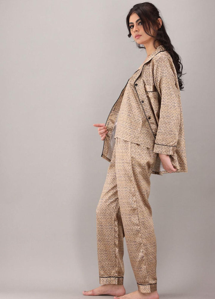 Valerie  7 Pcs Night Wear Satin Pajama Set CLK-ST-0045