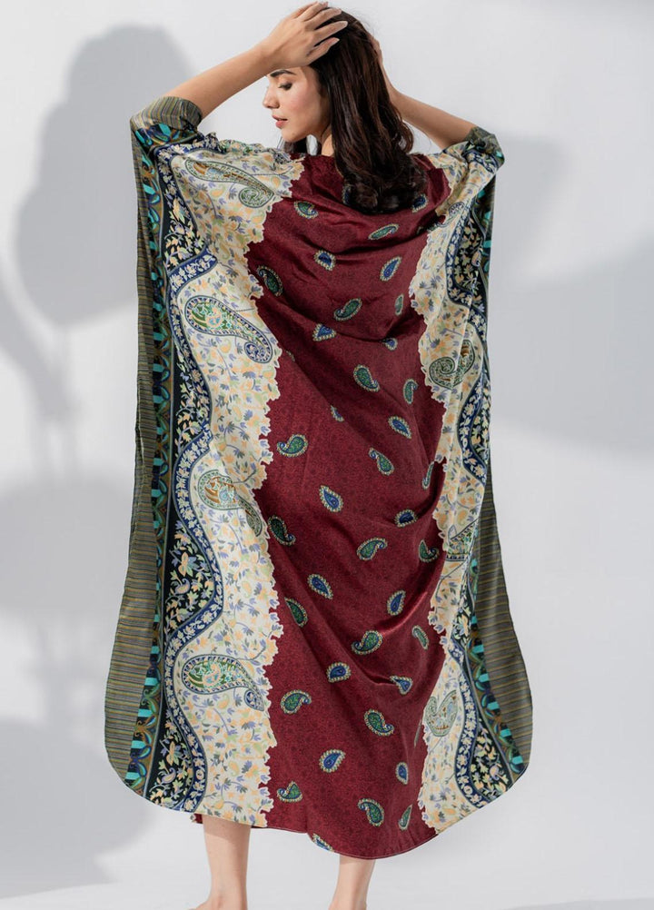 Valerie Printed Satin Long caftan  VL-CAF-07C2 - Night Dress