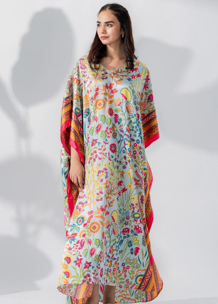 Valerie Printed Satin Long caftan  VL-CAF-MUL-01 - Night Dress