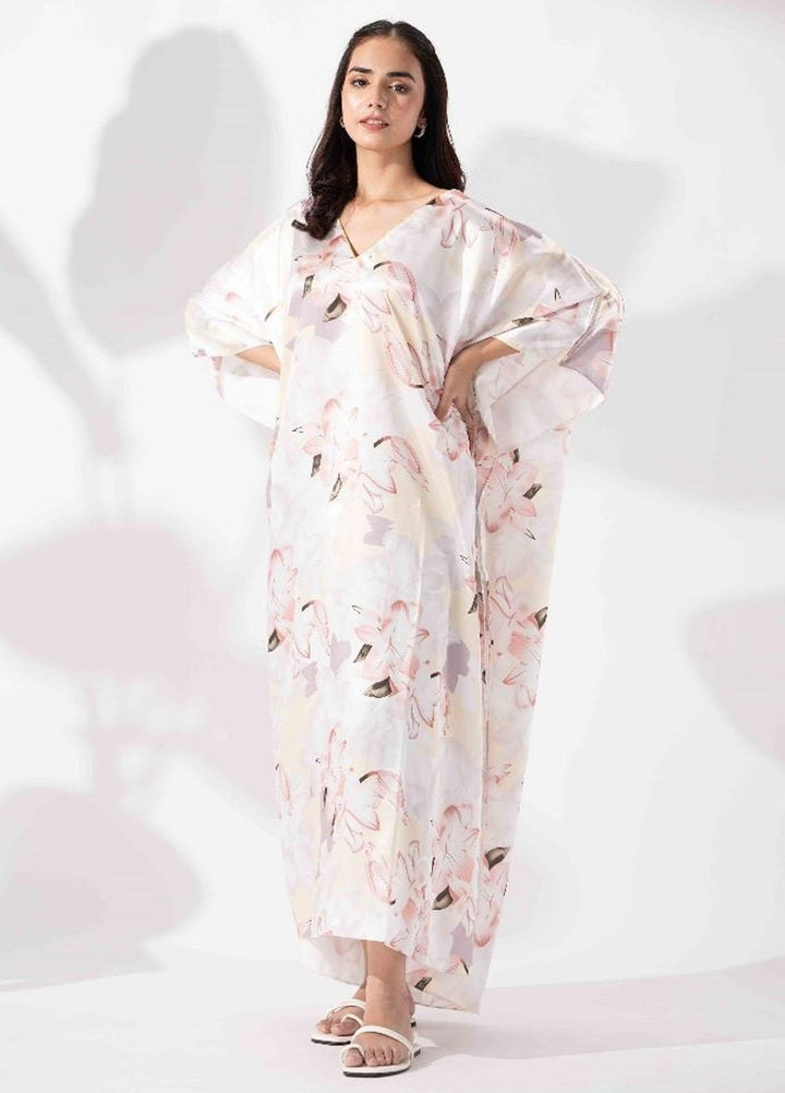 Valerie Printed Satin Long caftan  VL-CAF-762 - Night Dress