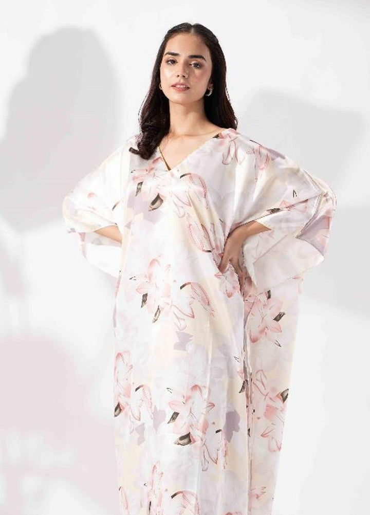 Valerie Printed Satin Long caftan  VL-CAF-762 - Night Dress