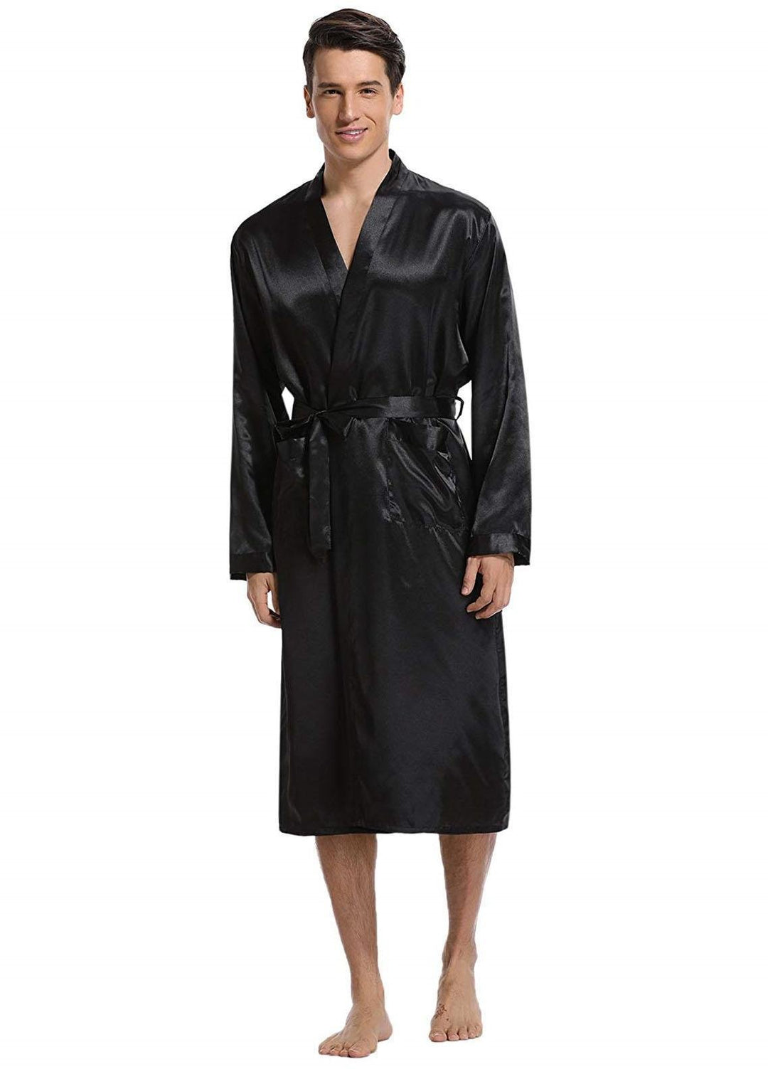 Valerie Satin  Gown for Men -  MGWN1300-BK