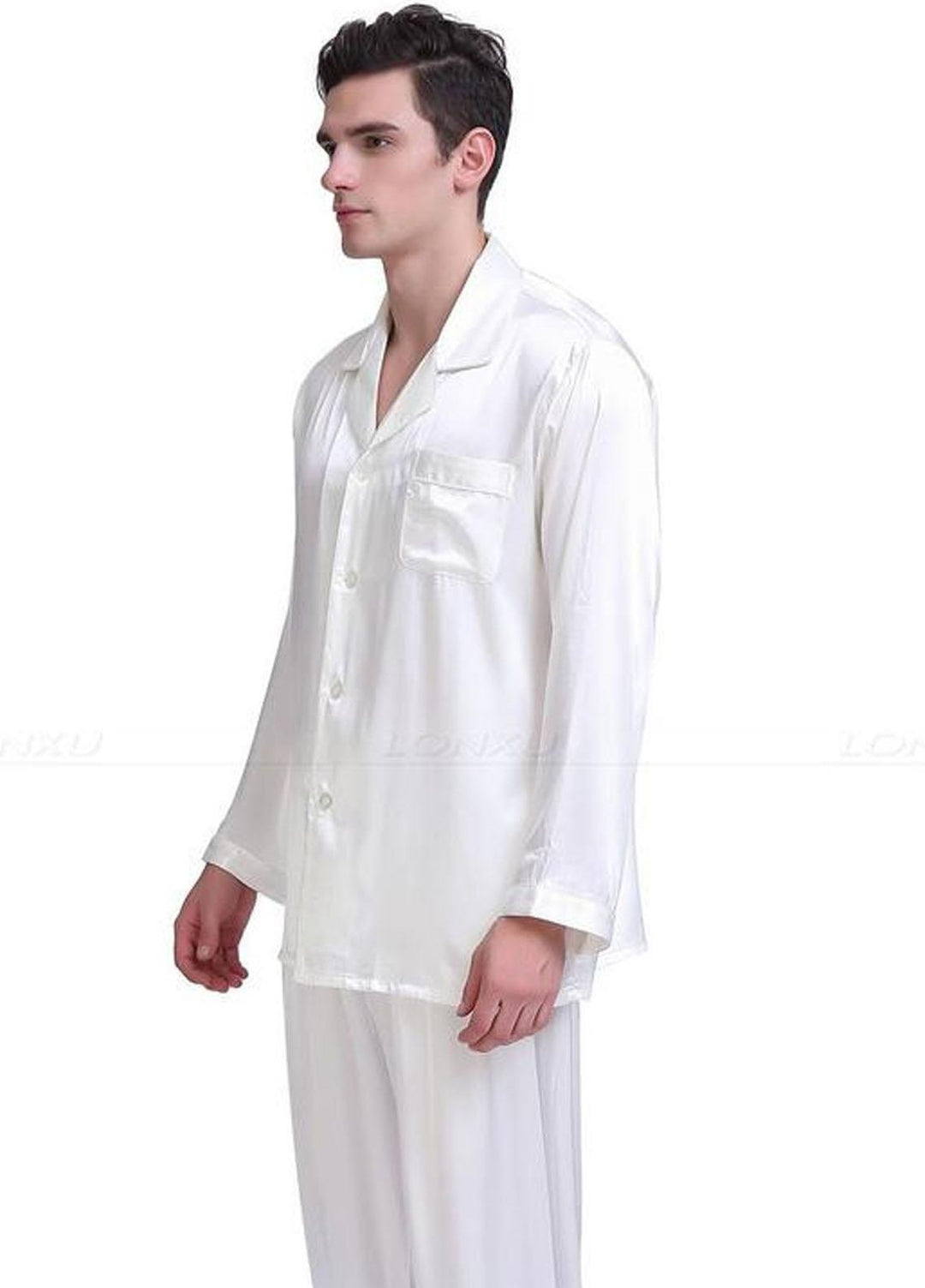 Valerie Satin  Pajama Set for Men -  MPJ51-WH