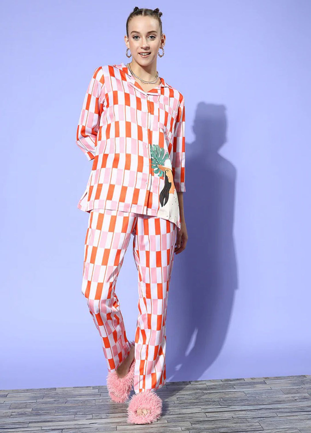 Valerie Pret  Polyester Pajama Set ARJ-GRL-03