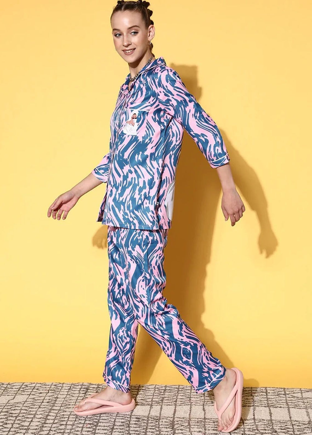Valerie Pret  Polyester Pajama Set ARJ-GRL-04