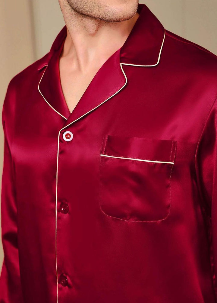 Valerie Pret Polyster Pajama Set ARJ-MPJ64-BDG