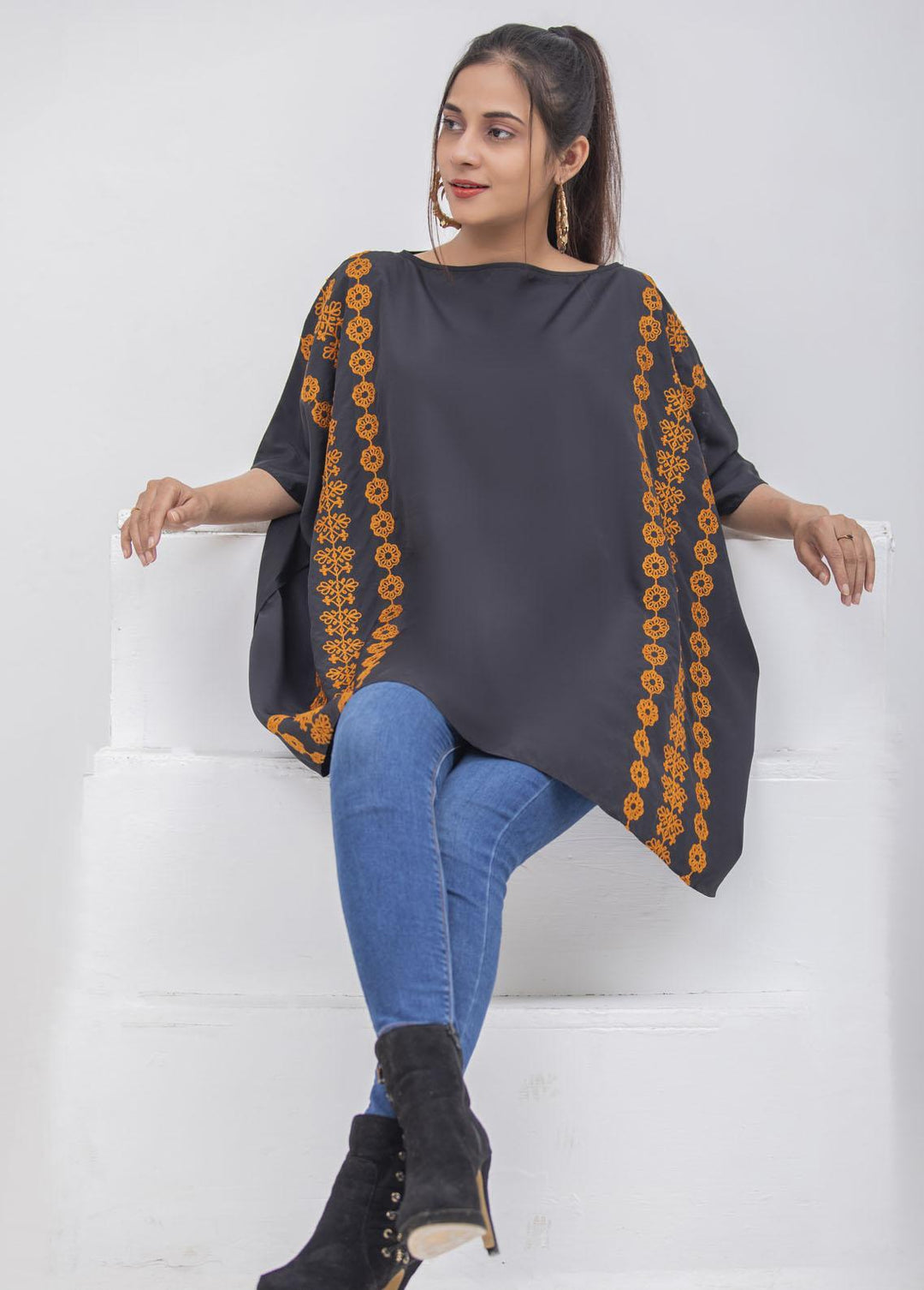 Valerie Pret Embroidered  Poncho VL-PNC-03