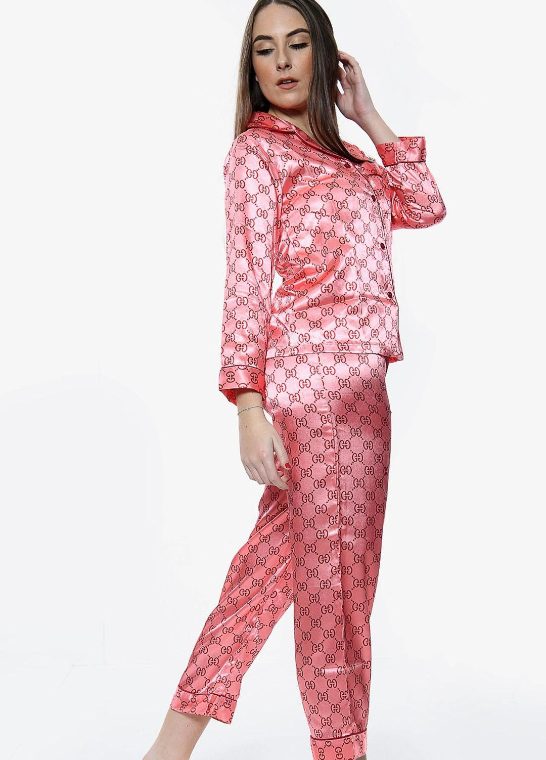 Valerie Night Wear  Satin Pajama Set PJSGG-PNK