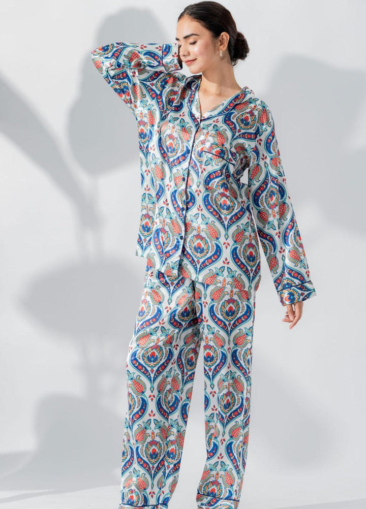 Valerie Pajama Set Printed Satin 2 Piece VL-PJ-763