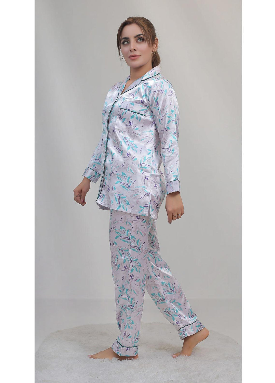 Valerie Night Wear Printed Satin Pajama Set VL-CLASSIC-11
