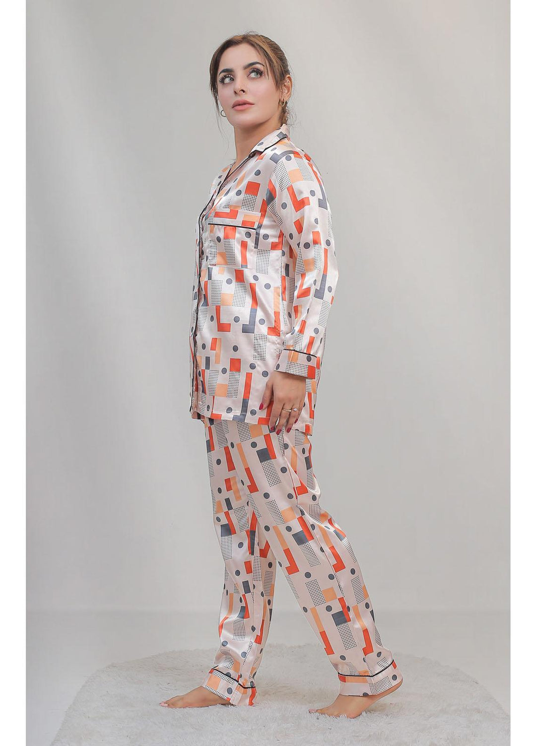 Valerie Night Wear Printed Satin Pajama Set VL-CLASSIC-15