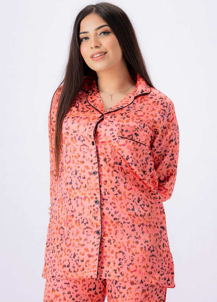 Valerie Night Wear Printed Satin Pajama Set VL-GLOSSY-03