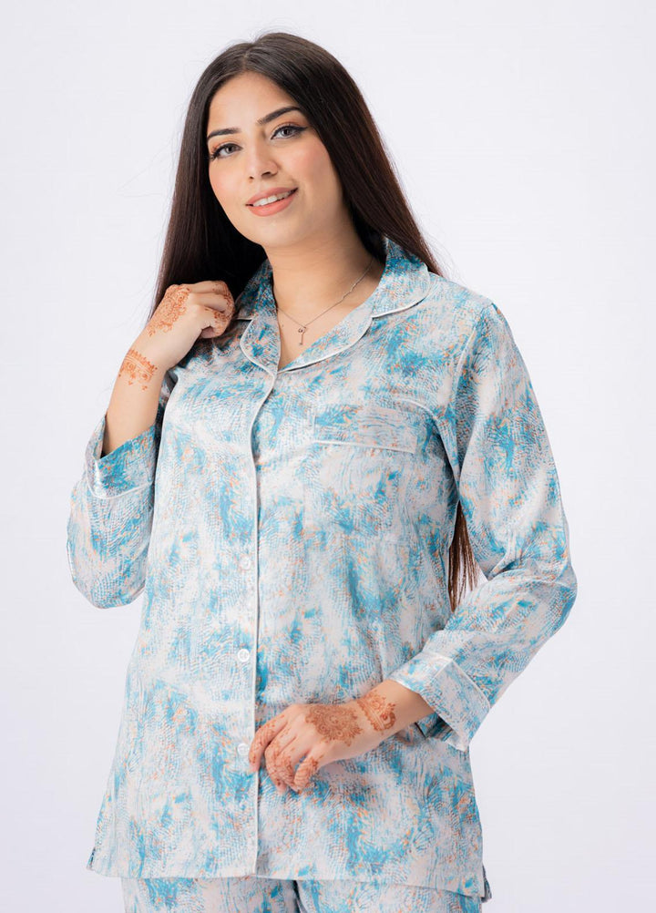 Valerie Night Wear Printed Satin Pajama Set VL-GLOSSY-10