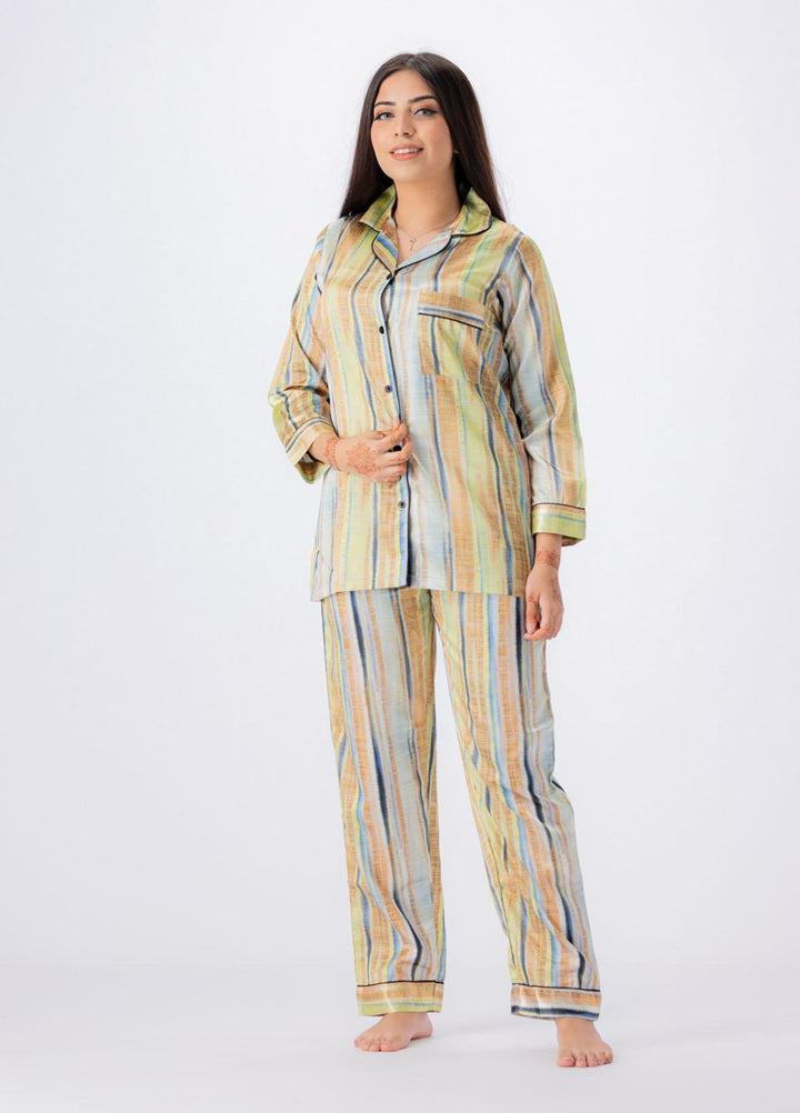 Valerie Night Wear Printed Satin Pajama Set VL-GLOSSY-11