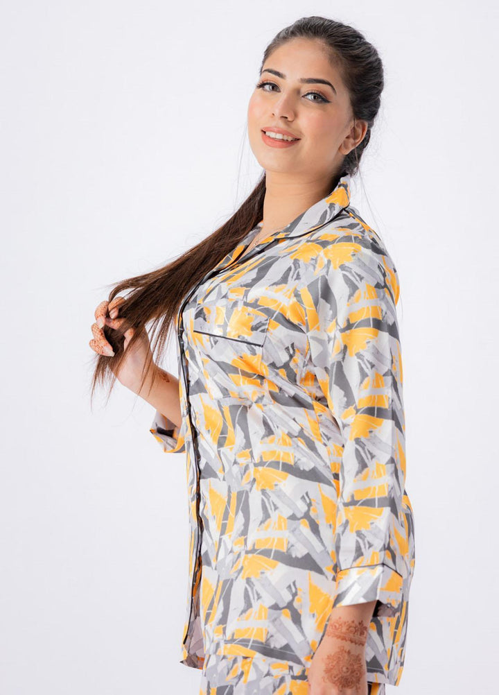 Valerie Night Wear Printed Satin Pajama Set VL-GLOSSY-13