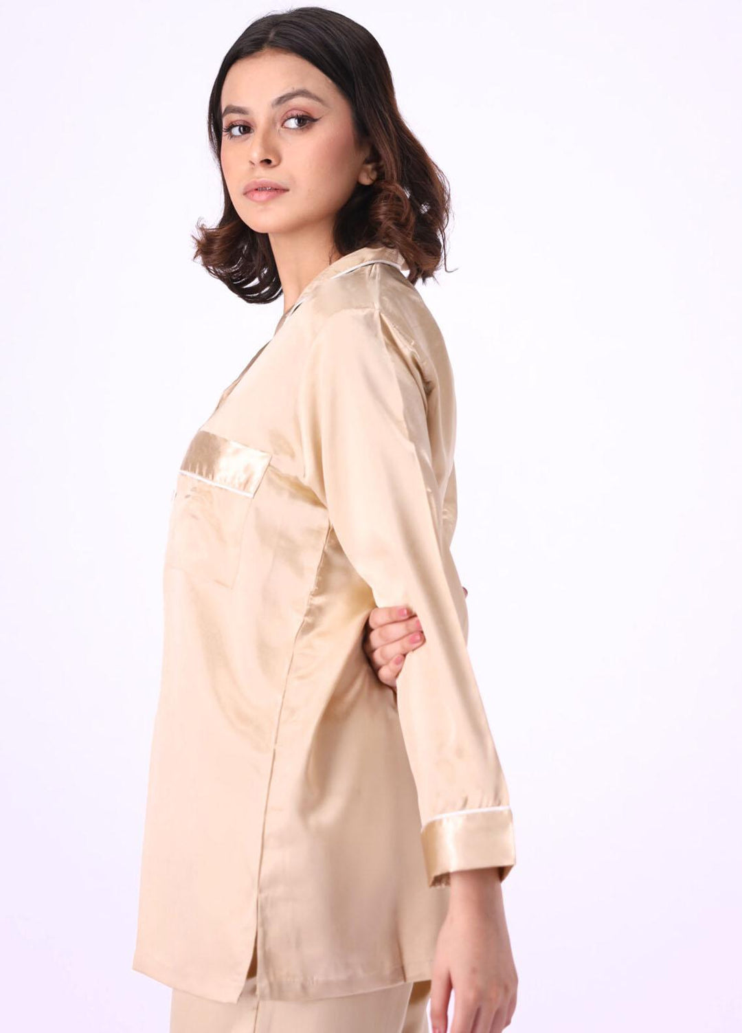 Valerie Night Wear Printed Satin Pajama Set VL-GORGEOUS-CHM