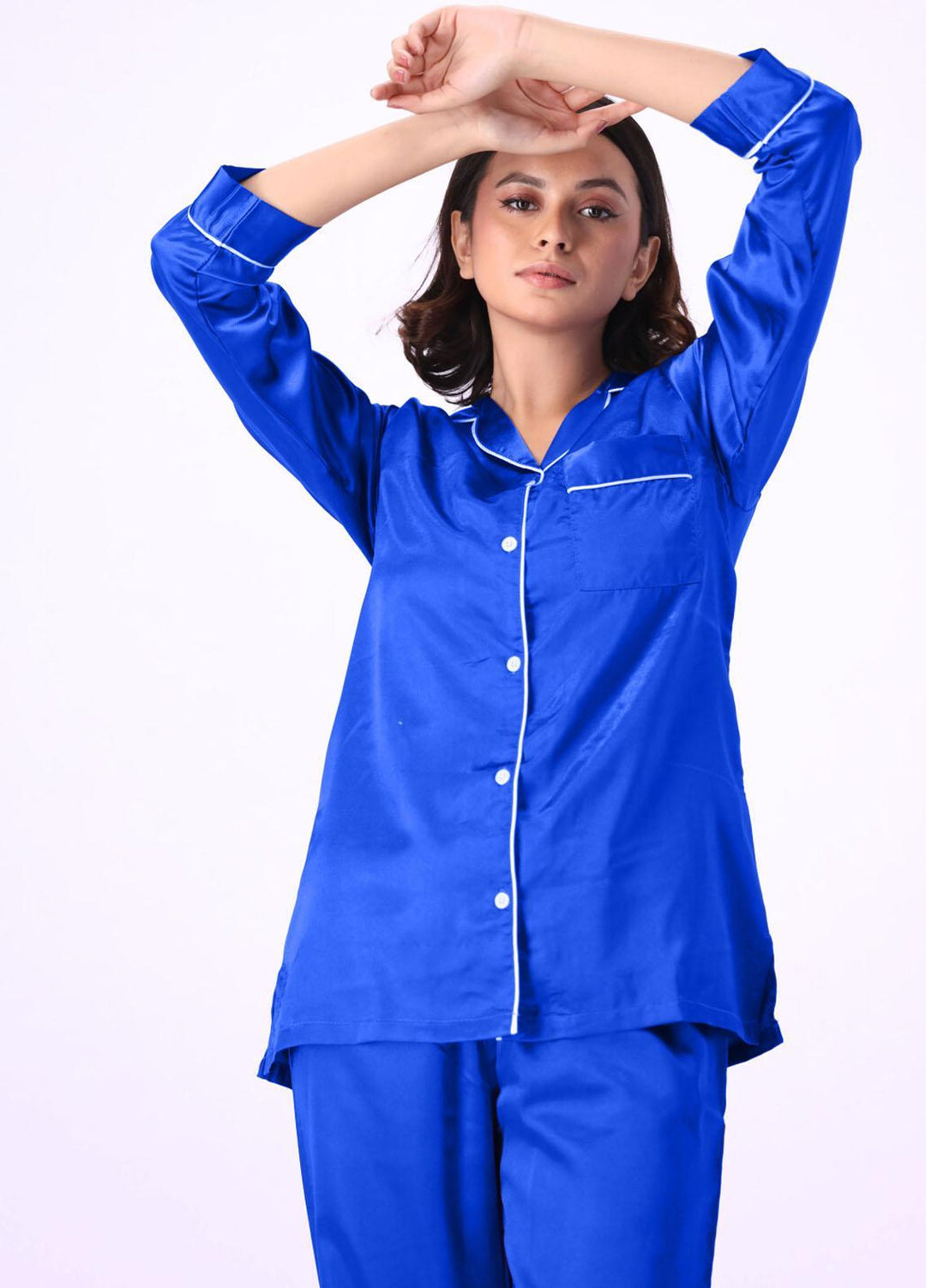 Valerie Night Wear Printed Satin Pajama Set VL-GORGEOUS-RB