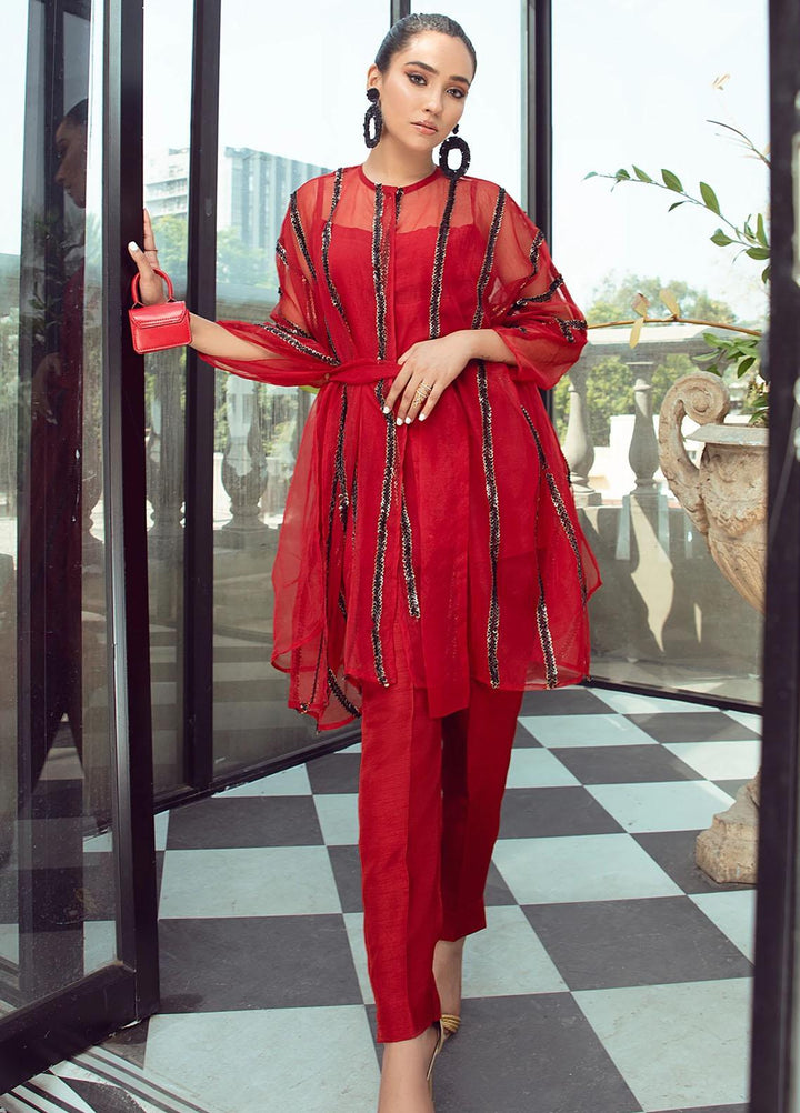 Vanya Party Wear Raw Silk Stitched 2 Piece Dress FJ-10