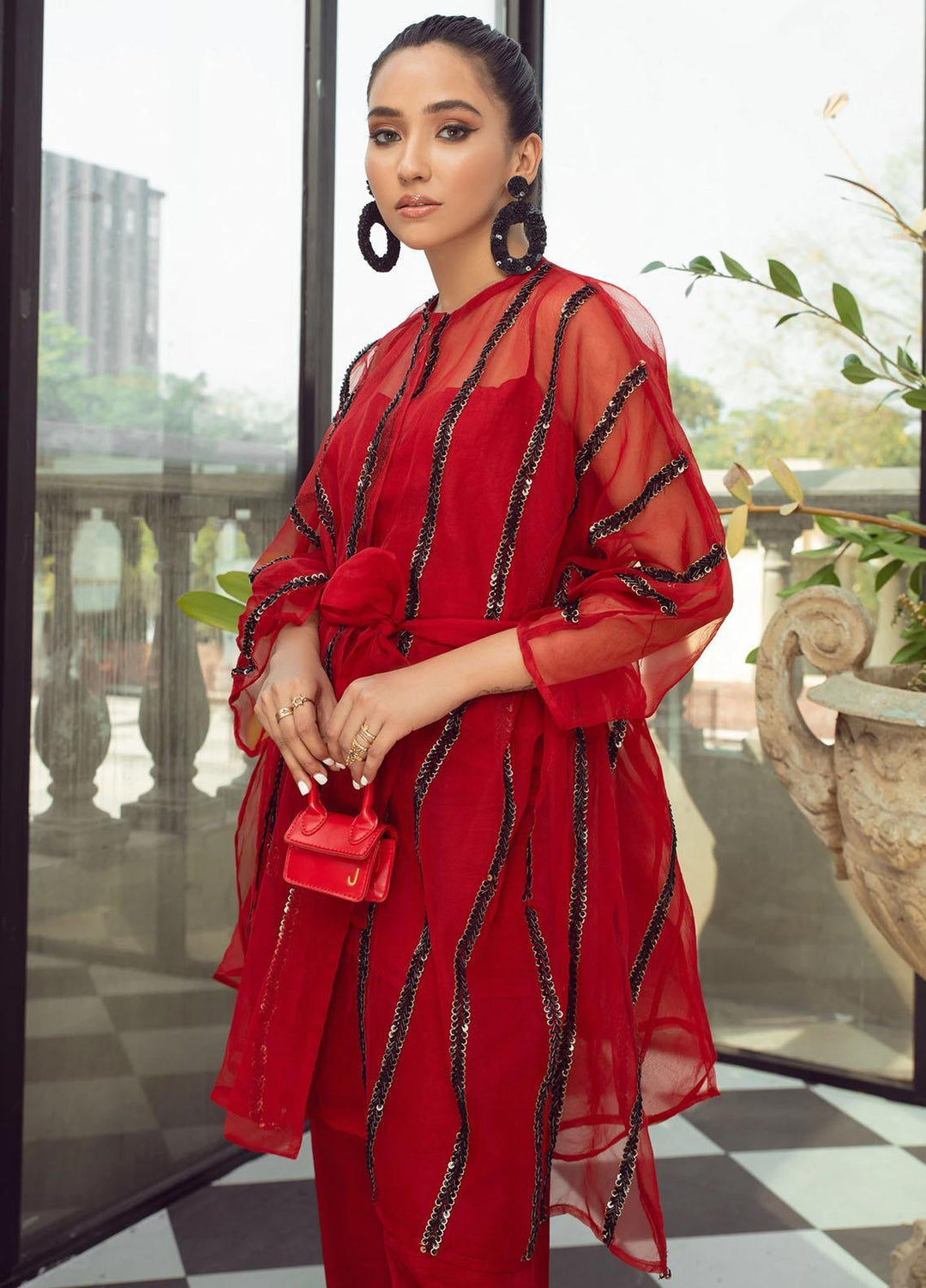 Vanya Party Wear Raw Silk Stitched 2 Piece Dress FJ-10
