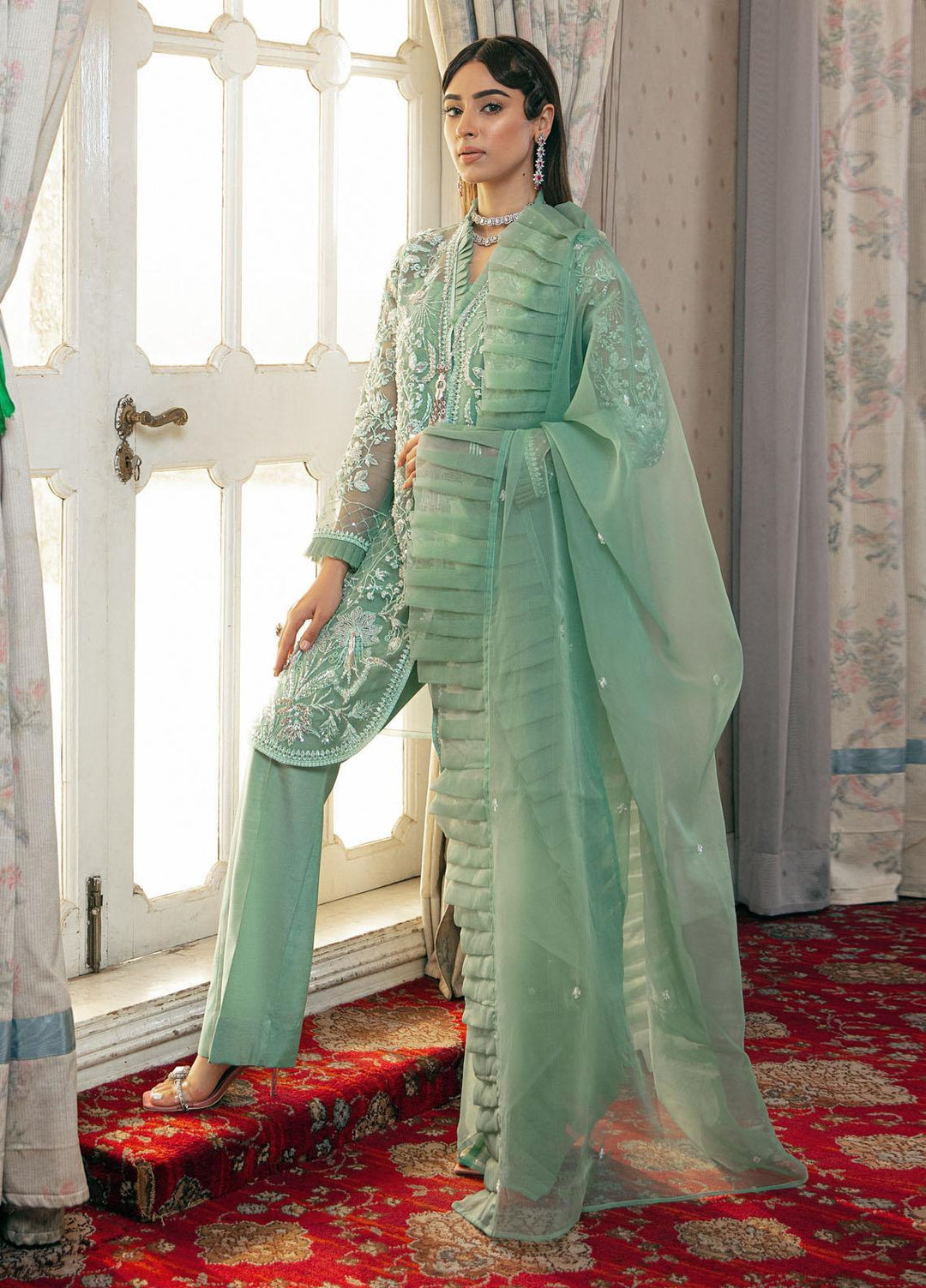 Vanya Formal Wear Organza Pret 3 Piece Suit MZ-01