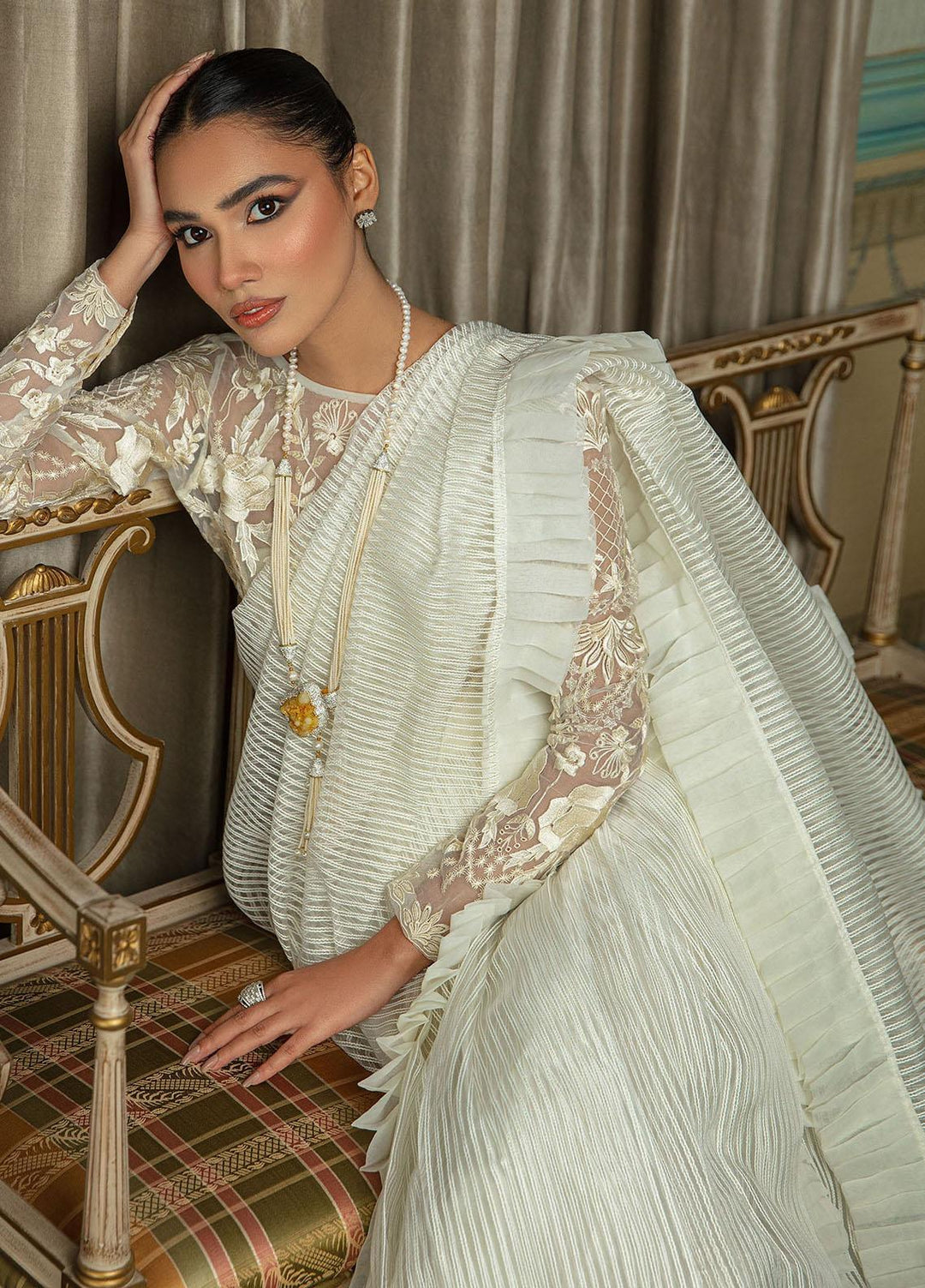 Vanya Formal Wear Organza Pret Saree MZ-06