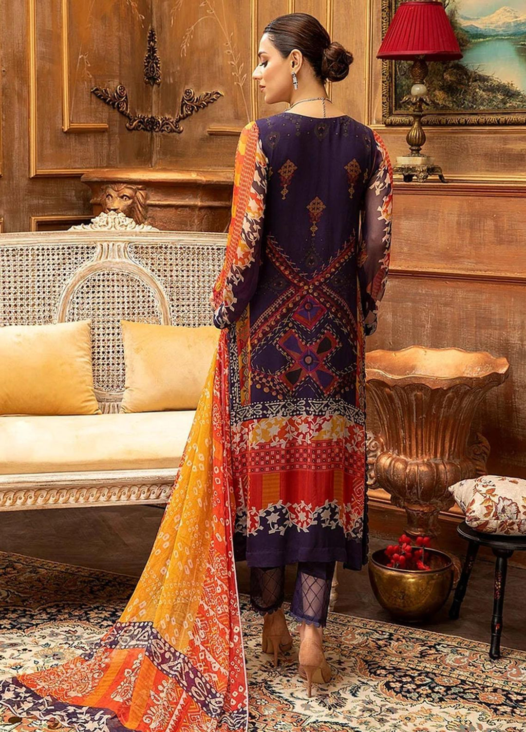 Vasl by Charizma Embroidered Chiffon Suits Unstitched 3 Piece CRZ21V VSL-09 - Luxury Collection