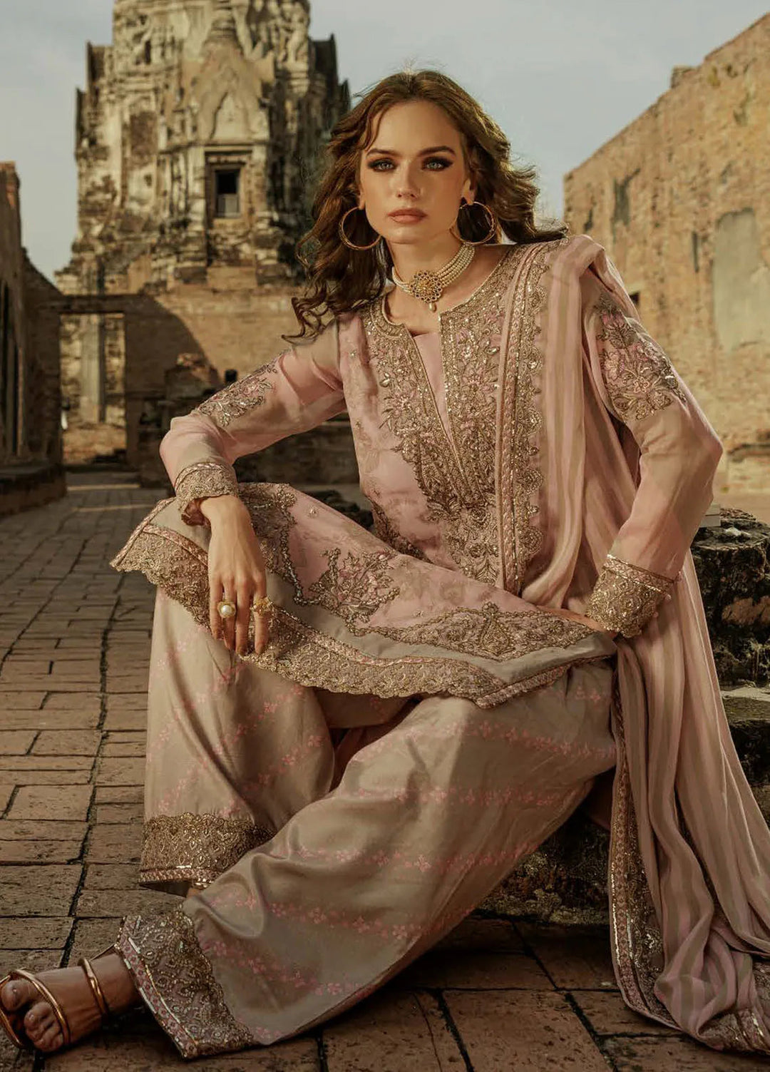 Vasal by Charizma Embroidered Chiffon Suit Unstitched 4 Piece CR25VC VSL25-01 - Luxury Collection