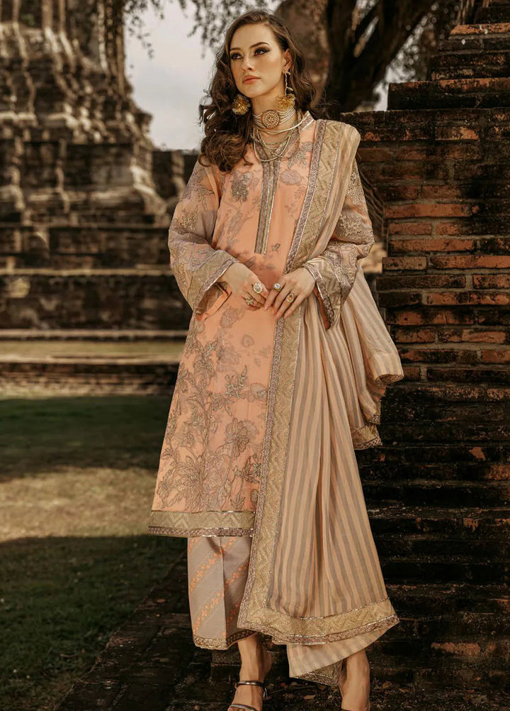 Vasal by Charizma Embroidered Chiffon Suit Unstitched 4 Piece CR25VC VSL25-05 - Luxury Collection