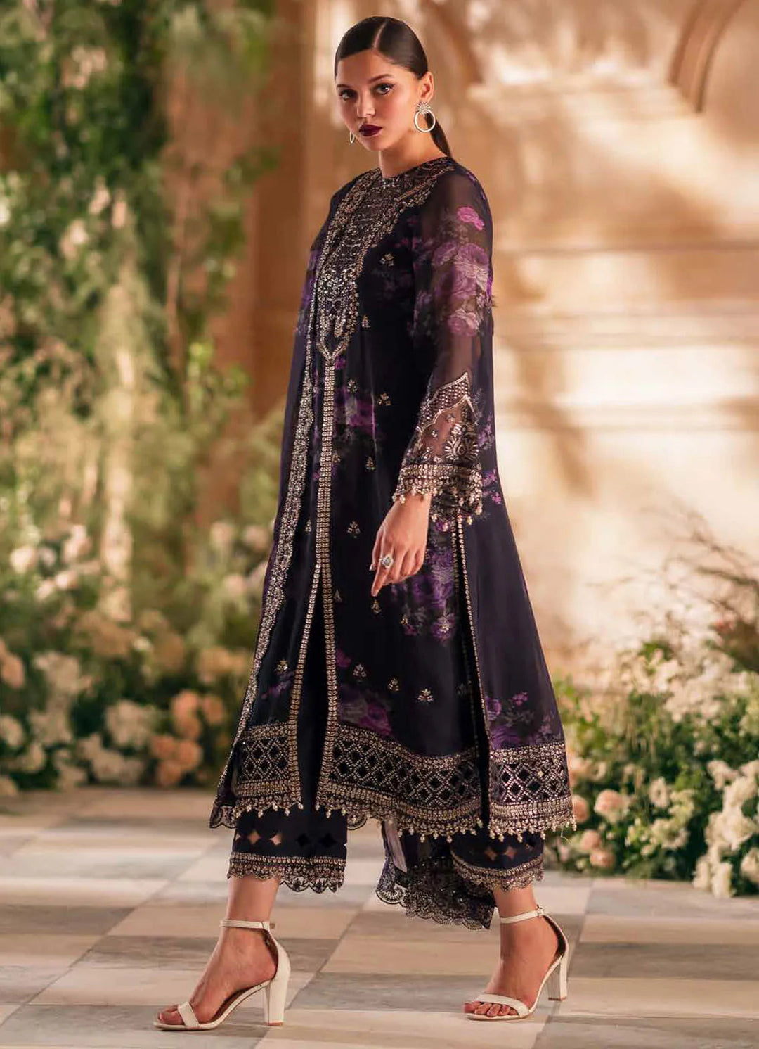Vasal by Charizma Embroidered Chiffon Suit Unstitched 4 Piece CRZ24V VSL 5-01 - Luxury Chiffon