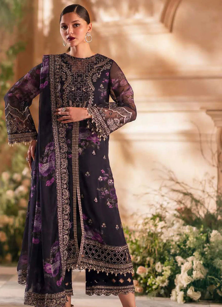 Vasal by Charizma Embroidered Chiffon Suit Unstitched 4 Piece CRZ24V VSL 5-01 - Luxury Chiffon