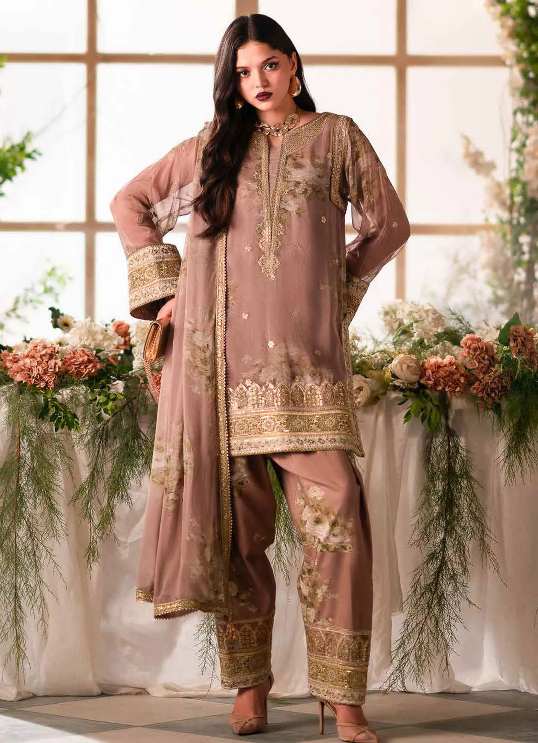 Vasal by Charizma Embroidered Chiffon Suit Unstitched 4 Piece CRZ24V VSL 5-02 - Luxury Chiffon