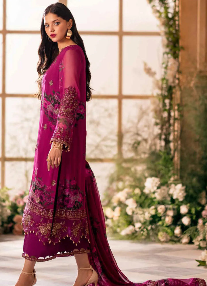 Vasal by Charizma Embroidered Chiffon Suit Unstitched 4 Piece CRZ24V VSL 5-03 - Luxury Chiffon