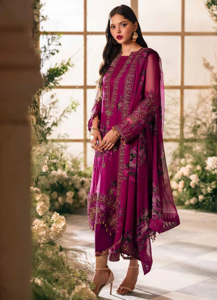 Vasal by Charizma Embroidered Chiffon Suit Unstitched 4 Piece CRZ24V VSL 5-03 - Luxury Chiffon