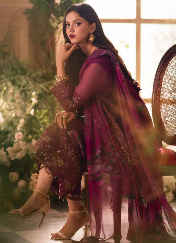 Vasal by Charizma Embroidered Chiffon Suit Unstitched 4 Piece CRZ24V VSL 5-03 - Luxury Chiffon
