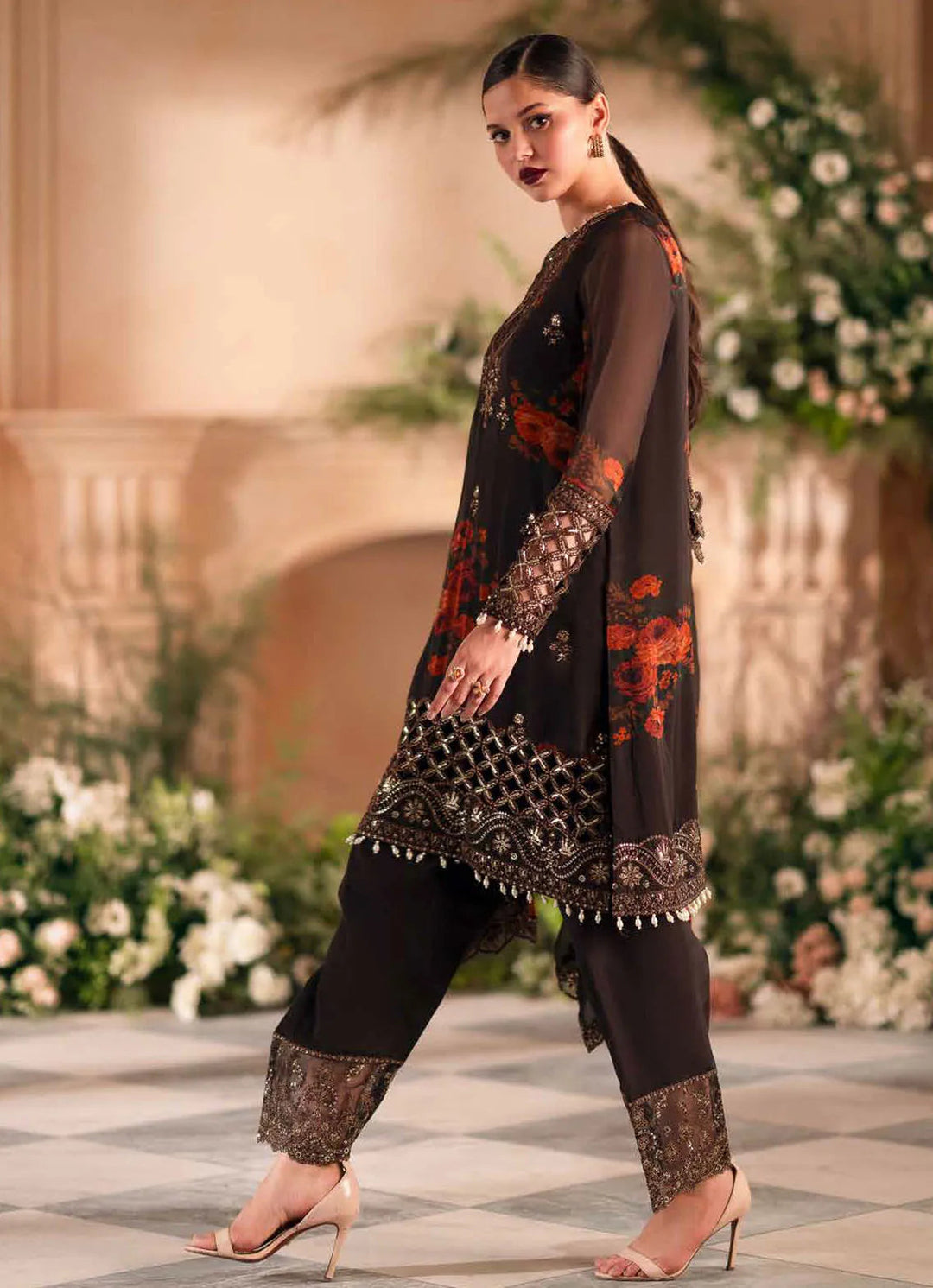 Vasal by Charizma Embroidered Chiffon Suit Unstitched 4 Piece CRZ24V VSL 5-04 - Luxury Chiffon