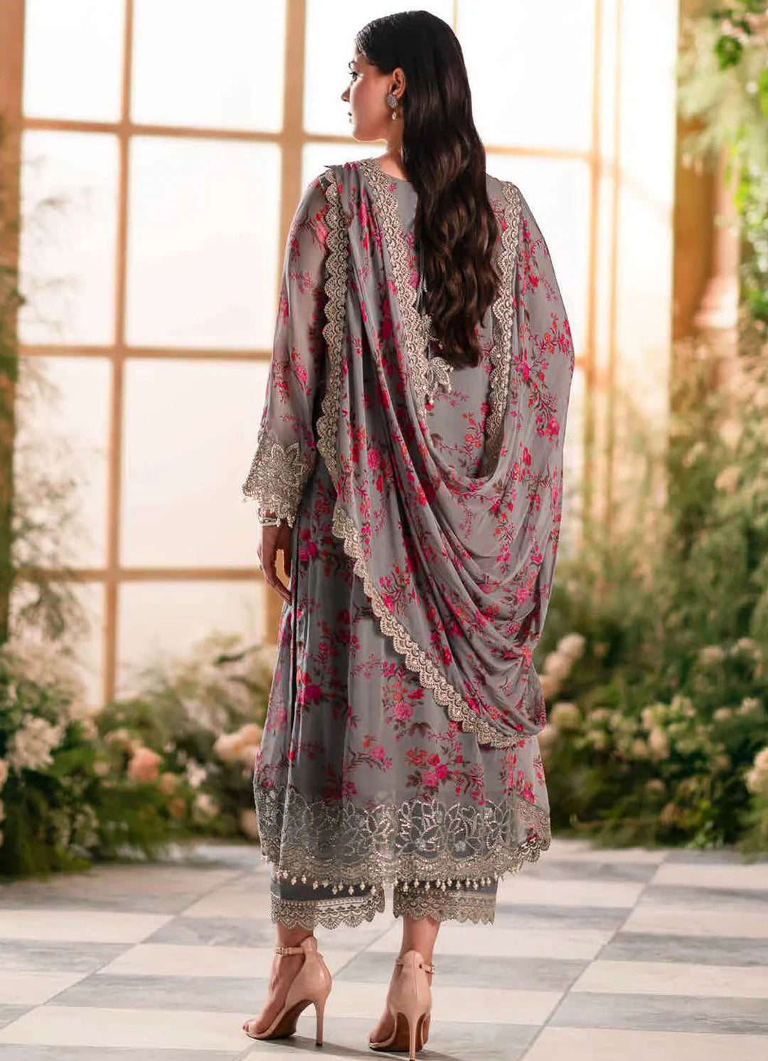 Vasal by Charizma Embroidered Chiffon Suit Unstitched 4 Piece CRZ24V VSL 5-05 - Luxury Chiffon