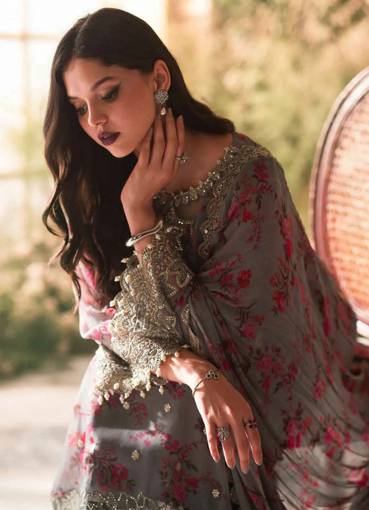 Vasal by Charizma Embroidered Chiffon Suit Unstitched 4 Piece CRZ24V VSL 5-05 - Luxury Chiffon
