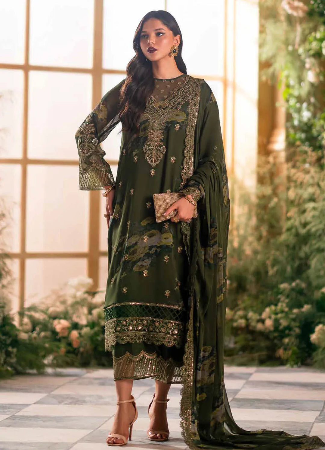 Vasal by Charizma Embroidered Chiffon Suit Unstitched 4 Piece CRZ24V VSL 5-06 - Luxury Chiffon