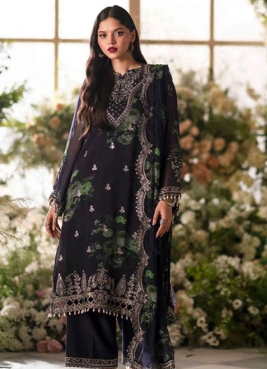 Vasal by Charizma Embroidered Chiffon Suit Unstitched 4 Piece CRZ24V VSL 5-07 - Luxury Chiffon