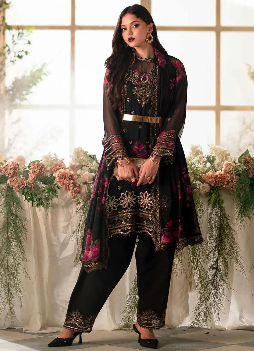 Vasal by Charizma Embroidered Chiffon Suit Unstitched 4 Piece CRZ24V VSL 5-09 - Luxury Chiffon