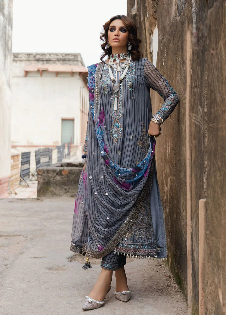 Vasal by Charizma Embroidered Chiffon Suit Unstitched 4 Piece CRZ24V2 VSL5-17 - Formal Collection