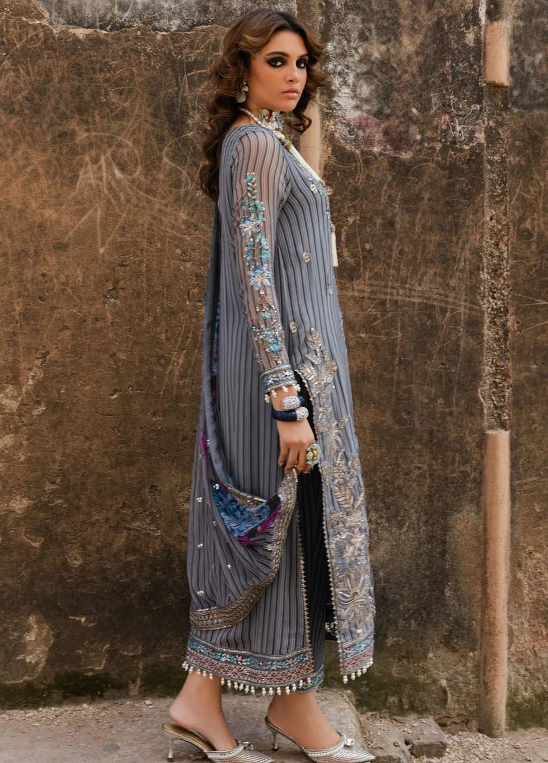 Vasal by Charizma Embroidered Chiffon Suit Unstitched 4 Piece CRZ24V2 VSL5-17 - Formal Collection