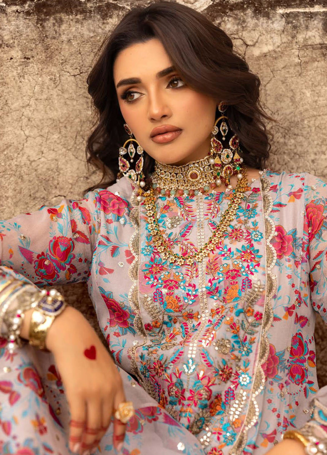 Vasal by Charizma Embroidered Chiffon Suits Unstitched 4 Piece CRZ25VLC VSL25-08 - Luxury Collection