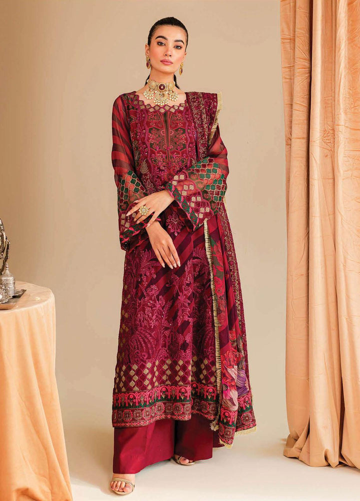 Vasal By Charizma Embroidered Chiffon Suits Unstitched 4 Piece CRZ23VS VSL-08 - Festive Collection