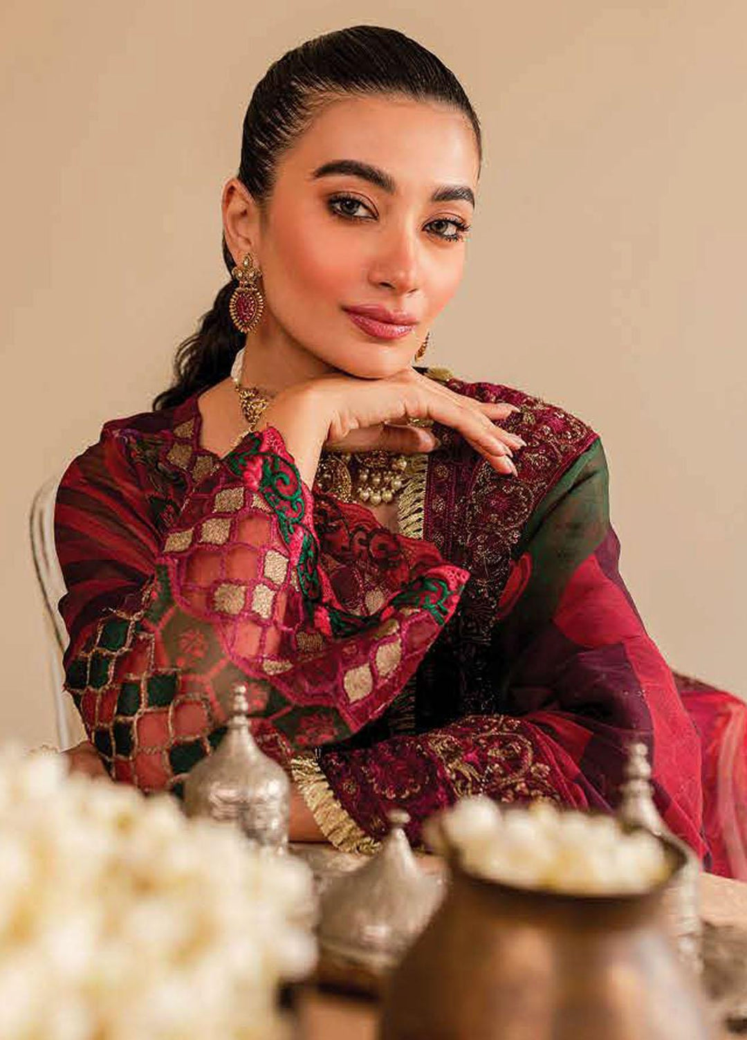 Vasal By Charizma Embroidered Chiffon Suits Unstitched 4 Piece CRZ23VS VSL-08 - Festive Collection