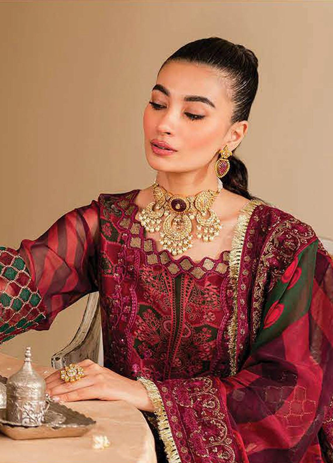 Vasal By Charizma Embroidered Chiffon Suits Unstitched 4 Piece CRZ23VS VSL-08 - Festive Collection