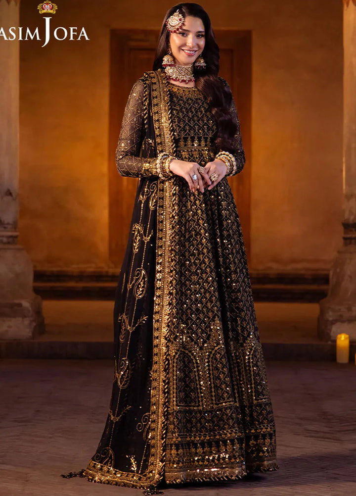 Vasl by Asim Jofa Embroidered Chiffon Suits Unstitched 3 Piece AJ24V AJYV-04 - Luxury Collection