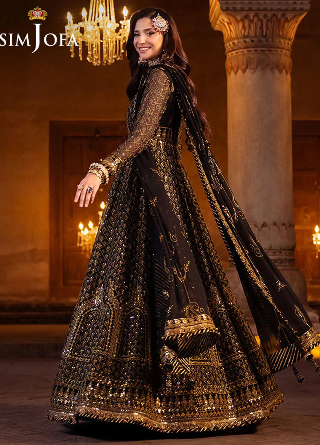 Vasl by Asim Jofa Embroidered Chiffon Suits Unstitched 3 Piece AJ24V AJYV-04 - Luxury Collection