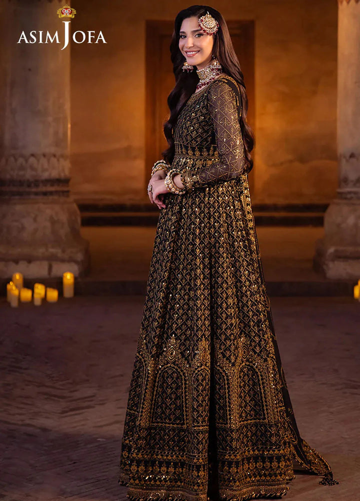 Vasl by Asim Jofa Embroidered Chiffon Suits Unstitched 3 Piece AJ24V AJYV-04 - Luxury Collection